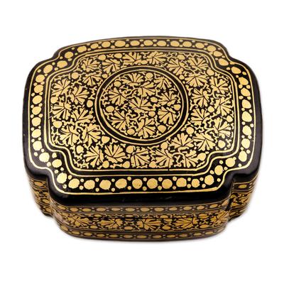 Kashmir Night,'Hand Painted Black and Gold Decorative Box'