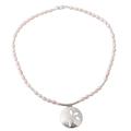 Delicate Petals,'Womens Silver and Pearl Pendant Flower Necklace from Peru'