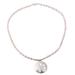 Delicate Petals,'Womens Silver and Pearl Pendant Flower Necklace from Peru'
