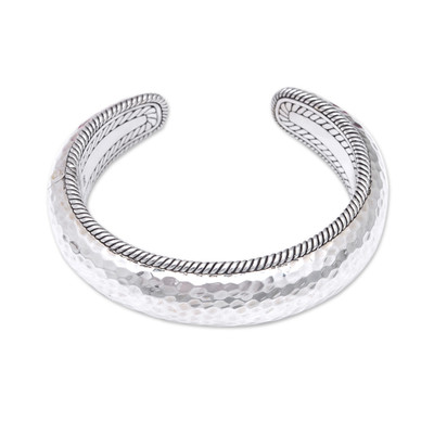 Ambitions,'Polished Sterling Silver Cuff Bracelet Crafted in Bali'