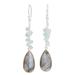 Late Sky,'12-Carat Labradorite and Blue Topaz Dangle Earrings'