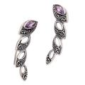 Climbing Marquise in Purple,'Handmade Sterling Silver and Amethyst Climbing Earrings'