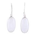 Dashing Beauty,'Oval Rainbow Moonstone Dangle Earrings from India'