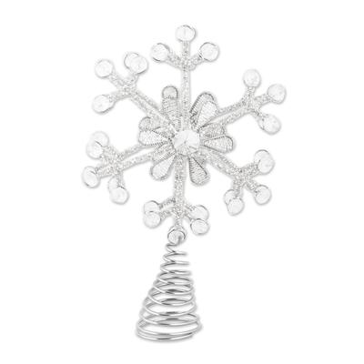 Sparkling Snowflake,'Silver-Toned Snowflake Tree T...