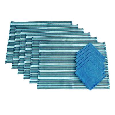 Tecpan Tradition,'Blue Table Linen Set (Set for 6)'