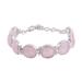 Rose Quartz and Sterling Silver Link Bracelet from India 'Pink Allure'