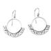 Traveled Path,'Round Sterling Silver Dangle Earrings from Bali'