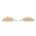 Adorable Leaves,'Leaf 18k Gold Plated Sterling Silver Button Earrings'