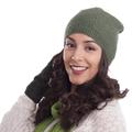 Avocado Honeycomb,'100% Baby Alpaca Hat in Avocado from Peru'