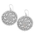 Mandala's Fire,'Sterling Silver Dangle Earrings with Mandala Motif'