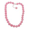 Evening Cocktail in Pink,'Sterling Silver and Pink Agate Beaded Necklace'