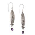 In Defense of Hope,'Amethyst and Sterling Silver Dangle Earrings from Bali'