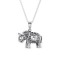 Graceful Elephant,'Handcrafted Sterling Silver Regal Elephant Pendant Necklace'