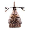 Mustachio,'Whimsical Mustached Face Mango Wood Eyeglasses Holder'