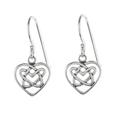 Knotted Hearts,'Sterling Silver Celtic Knot Heart Earrings from Thailand'