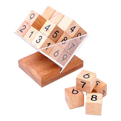 Sudoku Fun,'Hand Made Raintree Wood Sudoku Game from Thailand'