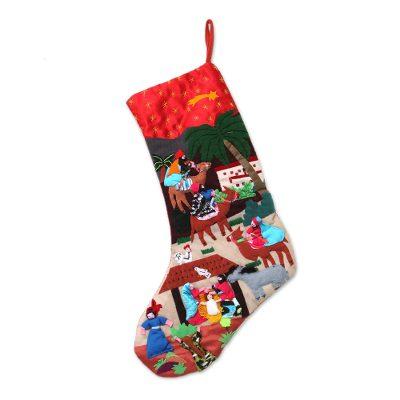 The Three Kings,'Applique Christmas stocking'