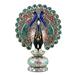 Celestial Peacock,'Handcrafted Silver Kadam Wood Peacock Sculpture from India'