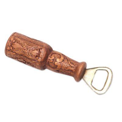 Refreshment Vine,'Handcrafted Suar Wood Bottle Opener from Bali'