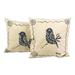 Perching,'Bird-Themed Cotton Cushion Covers (Pair)'