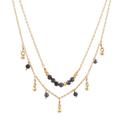 Glorious Dance,'Gold Plated Iolite Beaded Pendant Necklace from India'