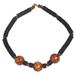 Akutu,'Hand Made Sese Wood and Recycled Glass Beaded Necklace'