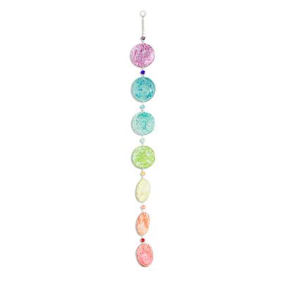 Eco Chakra,'Chakra Themed Recycled CD Hanging Ornament'