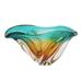 Fascinating Splash,'Art Glass Decorative Bowl in Amber and Blue from Brazil'