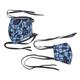 '2 African Print Cotton Tie-On Family Pack Masks in Blue'