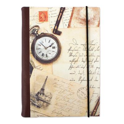 Time Flies,'Recycled Paper Handmade Journal with T...