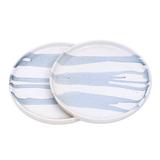 Wet Paint,'Small White and Blue Ceramic Dessert Plates (Pair)'