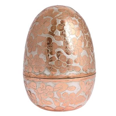 Glimmering Glory,'Hand Crafted Silver Accent Copper Decorative Box from Mexico'