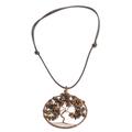 Gemini Tree of Life,'Tiger's Eye Gemstone Tree Pendant Necklace from Costa Rica'