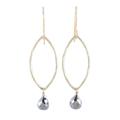 Metallic Gleam,'22k Gold Plated Pyrite Dangle Earrings from India'