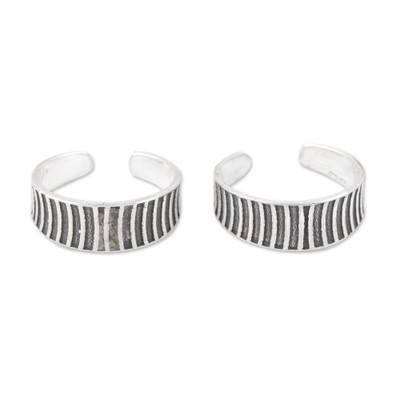 Striped Style,'Set of 2 Bohemian Style Sterling Si...