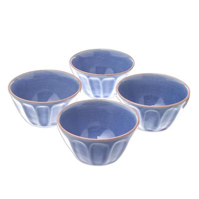Simple Thai,'Blue Ceramic Bowls from Thailand (Set of 4)'