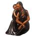 Protecting My Children,'Cedar Wood Sculpture of a Woman with Her Two Children'