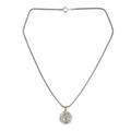 Crystalline Spin,'Thai Sterling Silver Necklace with Crystalline Quartz'