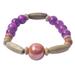Strong Heart,'Eco-Friendly Purple Beaded Bracelet from Ghana'