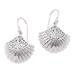 Gleaming Clam Shells,'Sterling Silver Clam Shell Dangle Earrings from Bali'