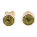 Essence of Glamour,'Classic Peridot Stud Earrings in Sterling Silver'