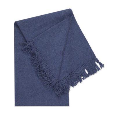 Blissful Dream in Azure,'100% Baby Alpaca Throw Bl...