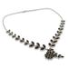 'Scarlet Garland' - Floral Jewelry Sterling Silver Garnet Necklace