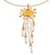 'Gold-Accented Citrine and Cubic Zirconia Pendant Necklace'