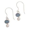 'Karma' - Handcrafted Opal and Pearl Dangle Earrings