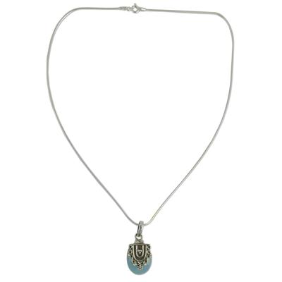 'Morning Dew' - Hand Crafted Sterling Silver and Chalcedony Pendan