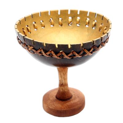 Personal Treasure,'Coconut Shell Jewelry Stand Crafted in Bali'