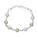 Elegant Glitter,'Peridot and Cultured Pearl Link Bracelet from India'