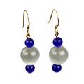 Graceful Complement,'Cat's Eye and Recycled Glass Beaded Dangle Earrings'