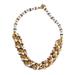 'Gold-Tone and Brown Recycled Glass Beaded Torsade Necklace'